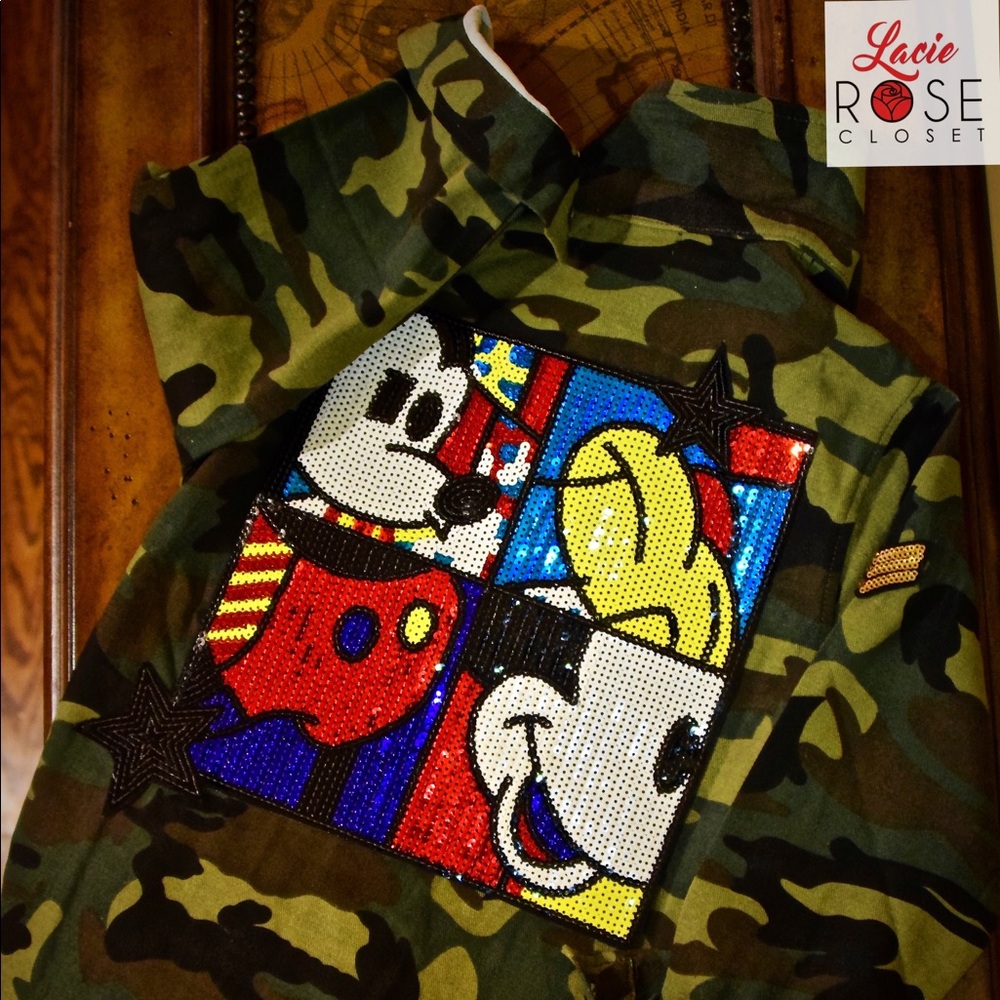 Army style jacket w/ Mickey Mouse custom design